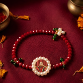 Divine Grace Red Crystal and Pearl Beaded Sacred Bracelet