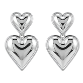 double heart studs