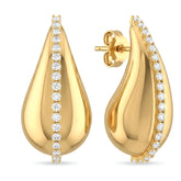 Zircon Studded Teardrop Earrings