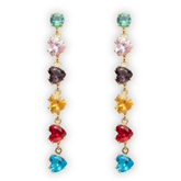 Anti-Tarnish Rainbow Heart Crystal Drop Earrings
