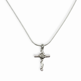 Enchanted Rose Cross Silver Pendant