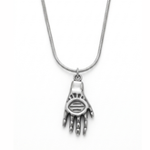 Mystic Hamsa Hand Silver Pendant