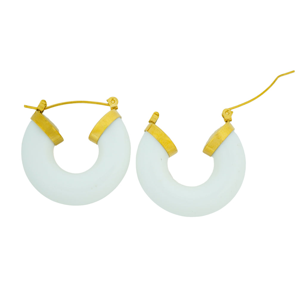 White coloured acrylic hoops