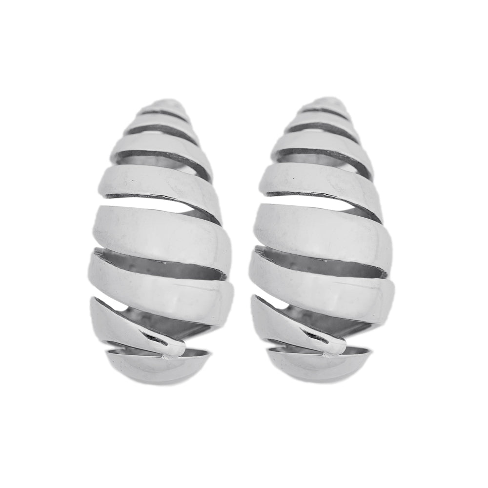 Spiral Silver Plated Teardrops