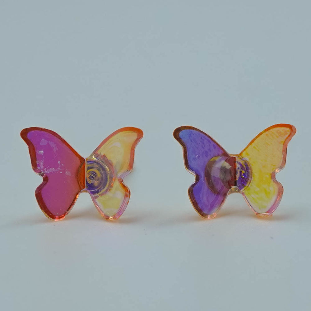 multicolor butterlfy studs