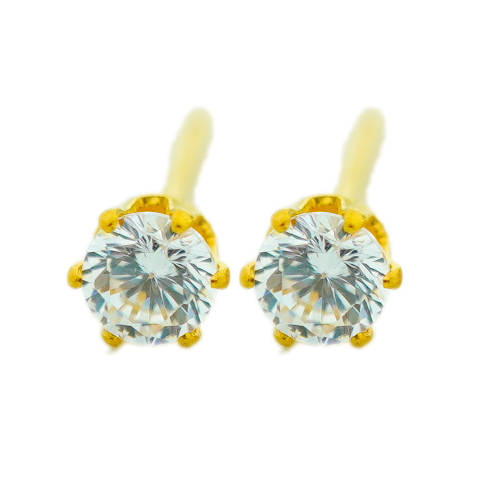 2mm gold plated zircon studs