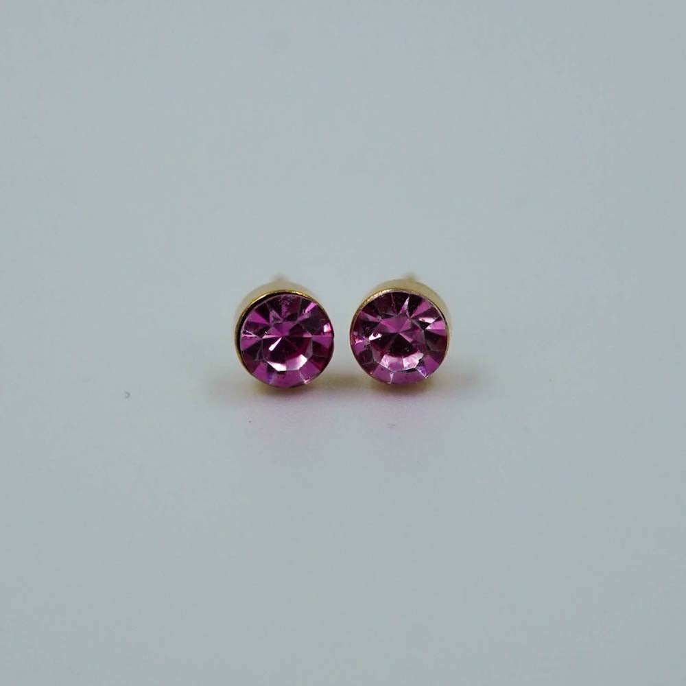 pink zircon studs