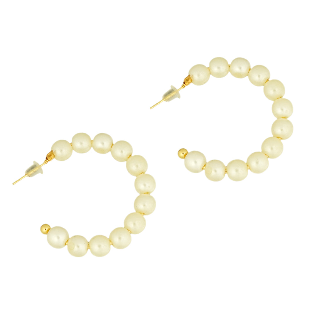 Alaara White pearl hoops