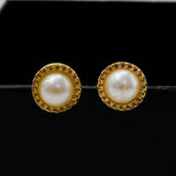 golden pearl studs