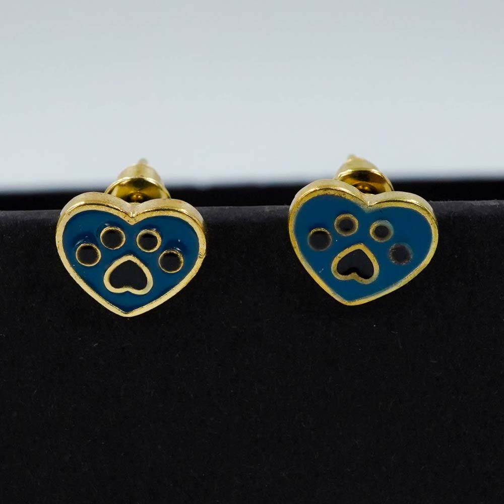 paw heart studs
