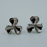 silver flower studs