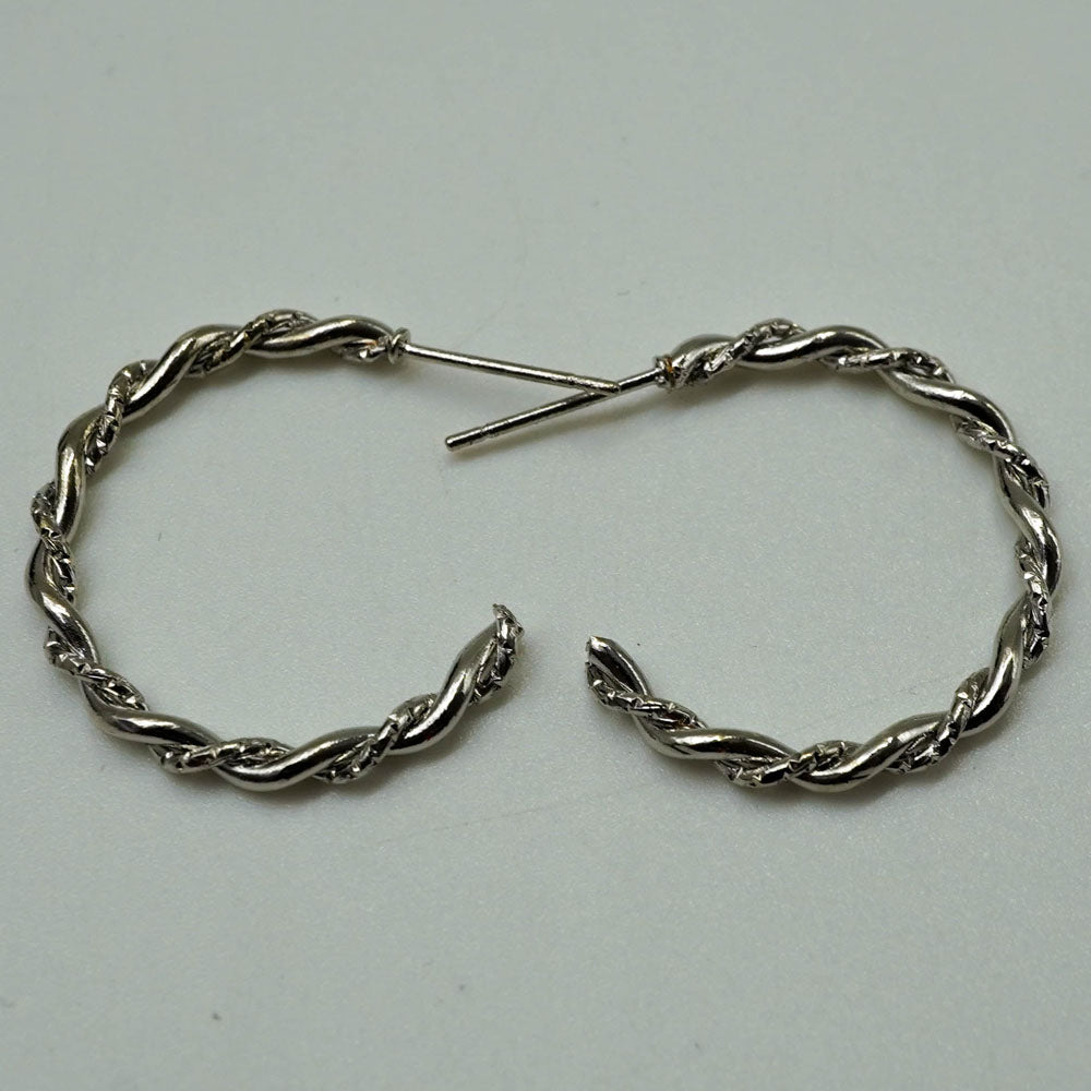 silver twisted hoops
