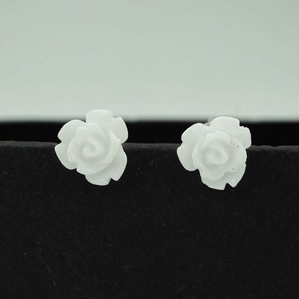white flower studs