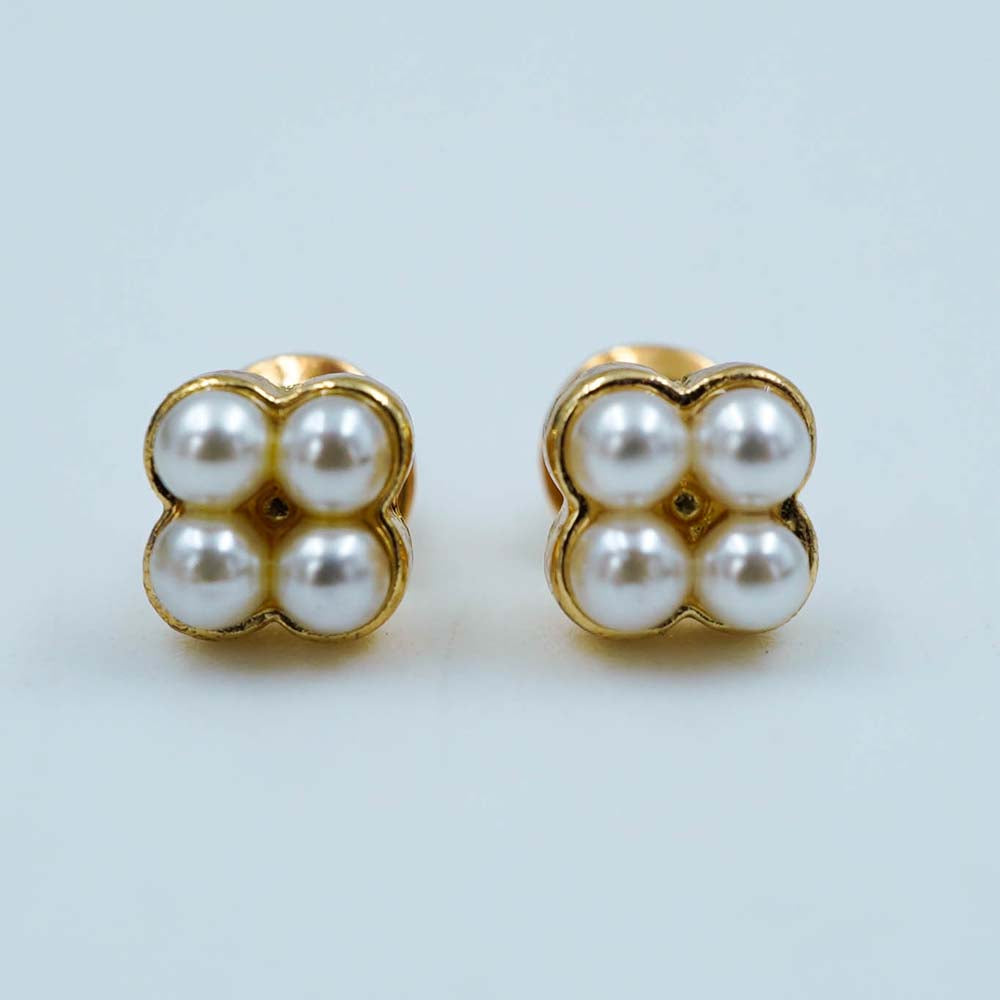square pearl studs