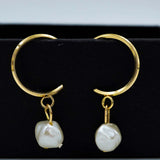 pearl drop hoops