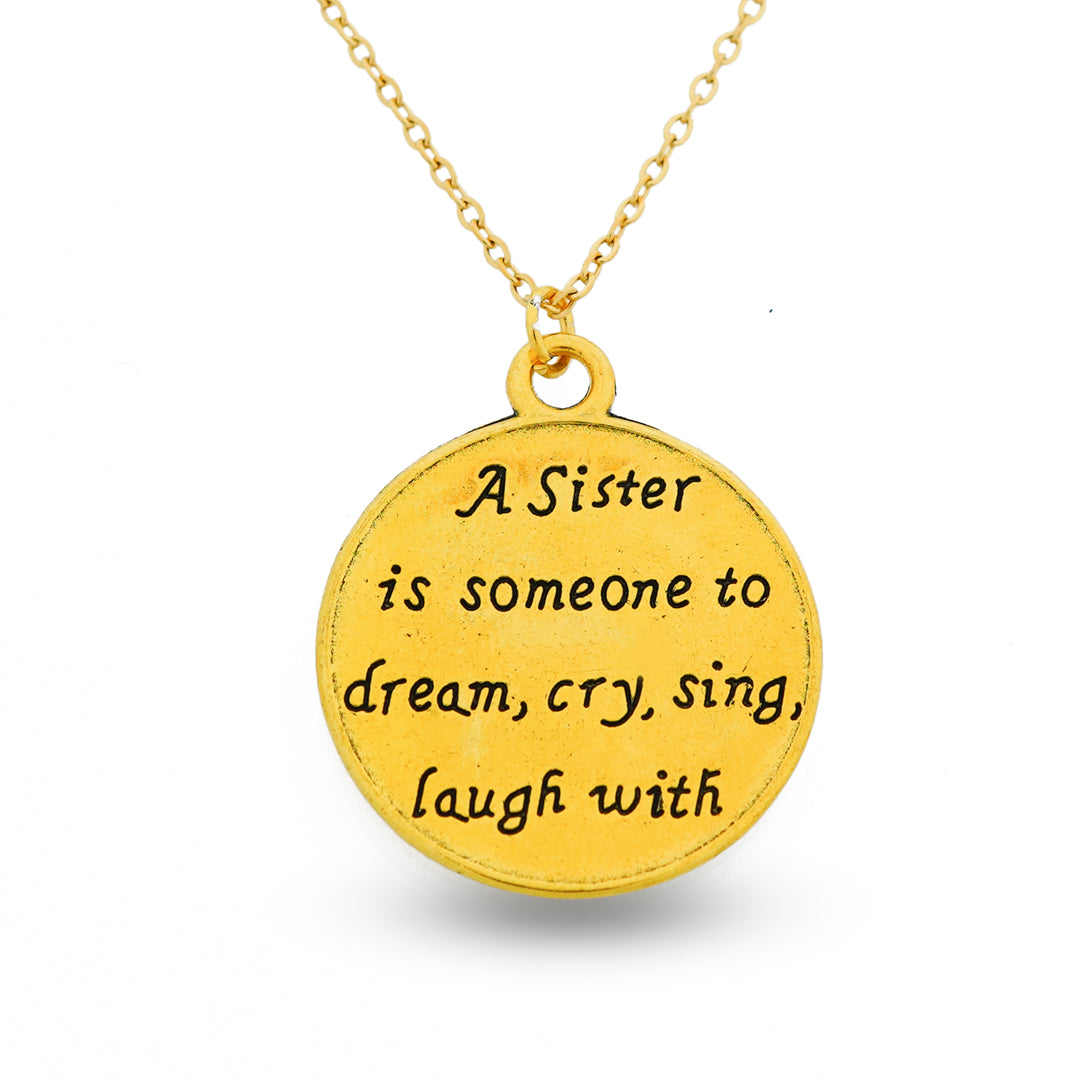 sister love pendent both side engraved