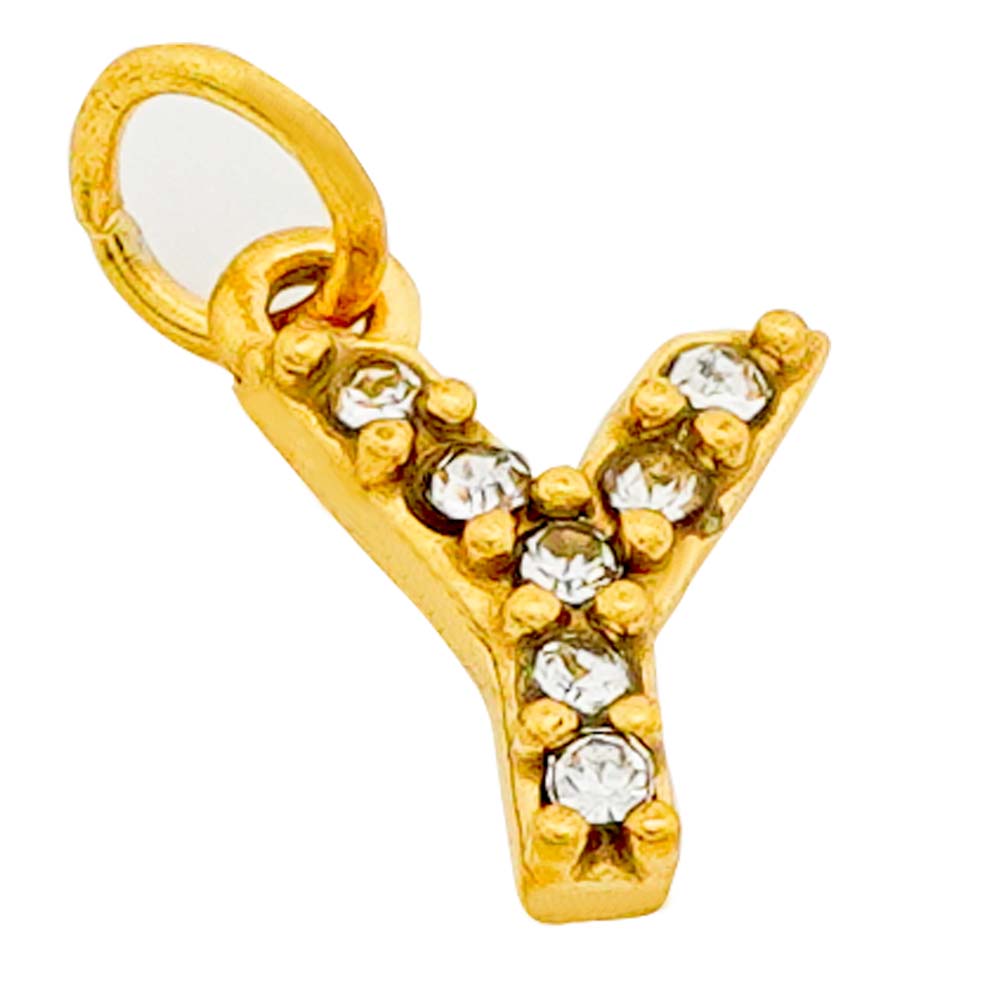 ZIRCON STUDDED ALPHABATICAL CHARMS - Y