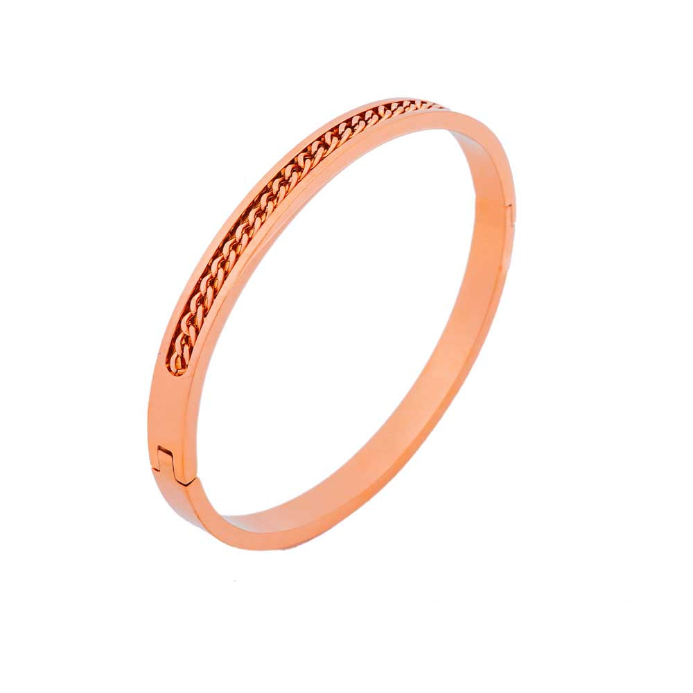 chained rose gold plated band