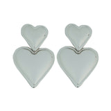 double heart studs