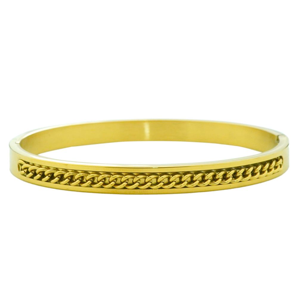 chained gold plated band