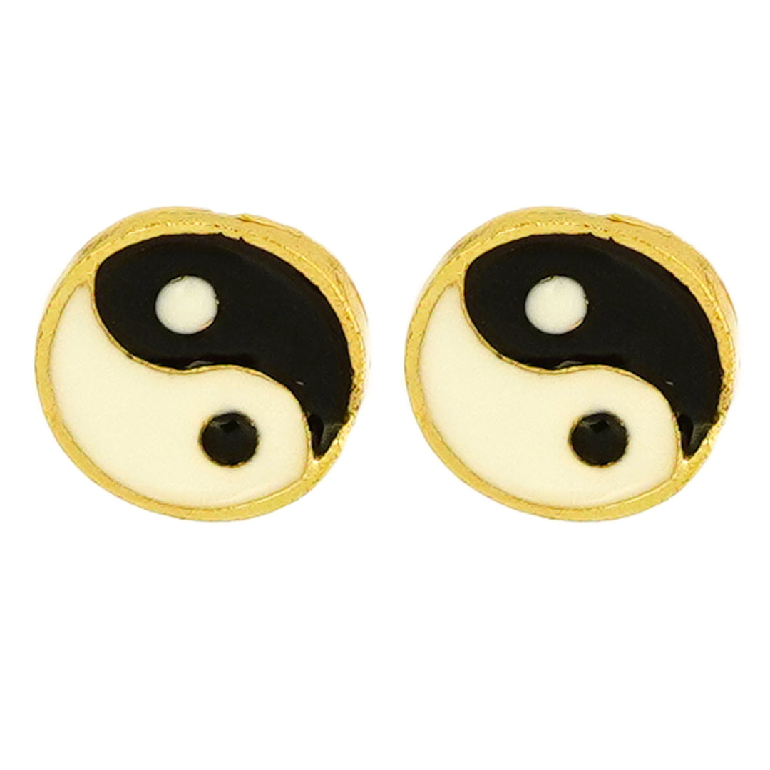 round black&white studs D759