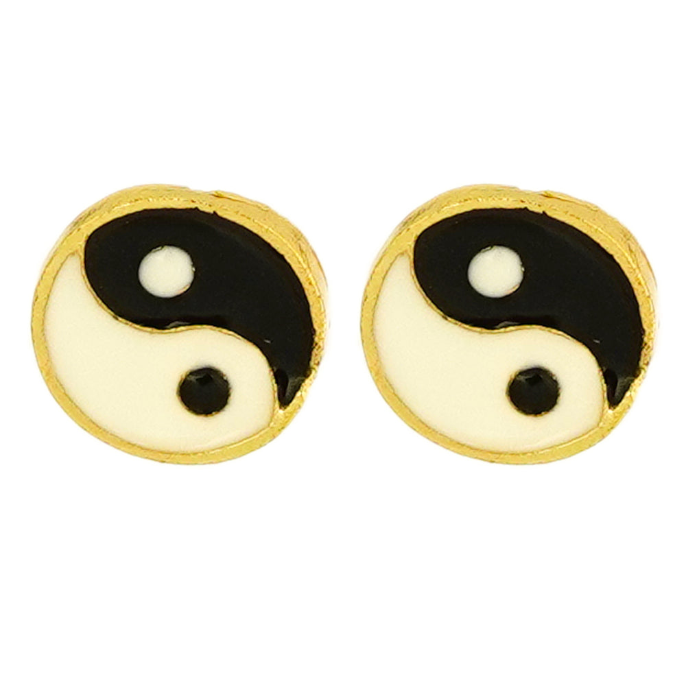 round black&white studs D759