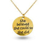 she belived pendent