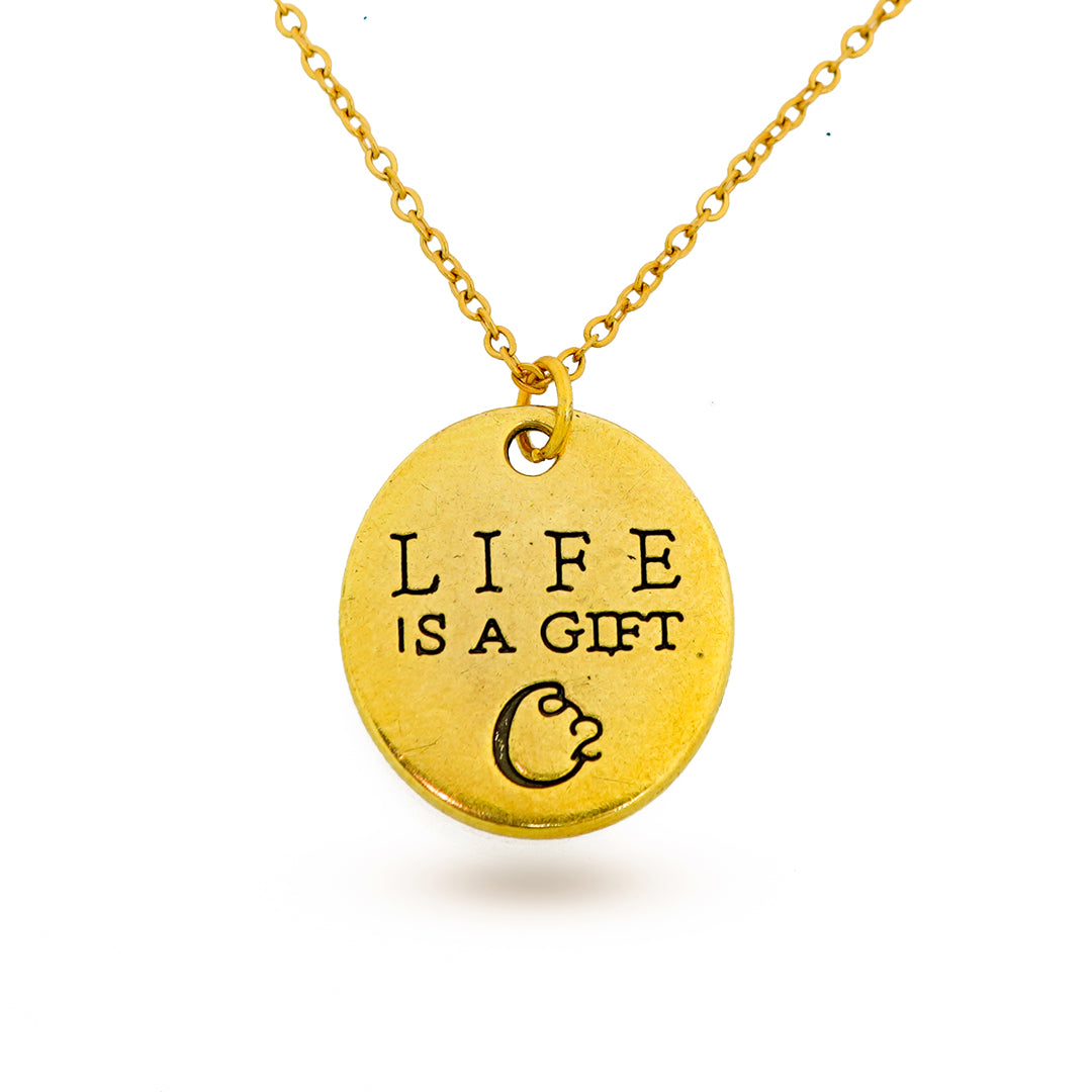 life is a gift pendent both side engraved