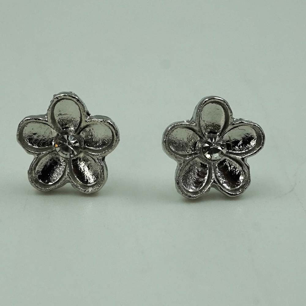 silver flower studs