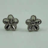 silver flower studs