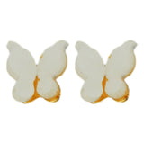 WHITE BUTTERFLY STUDS