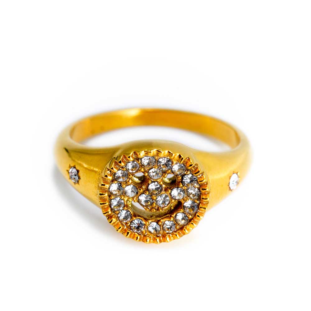 Iced Smiley ring