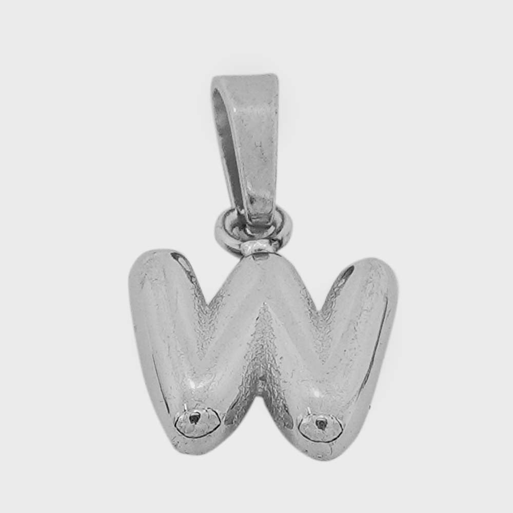 18k platinum alphabets - W