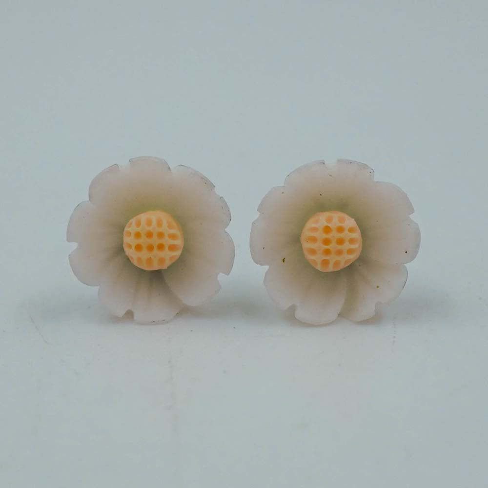 white flower studs