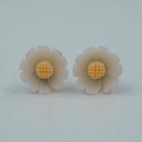 white flower studs