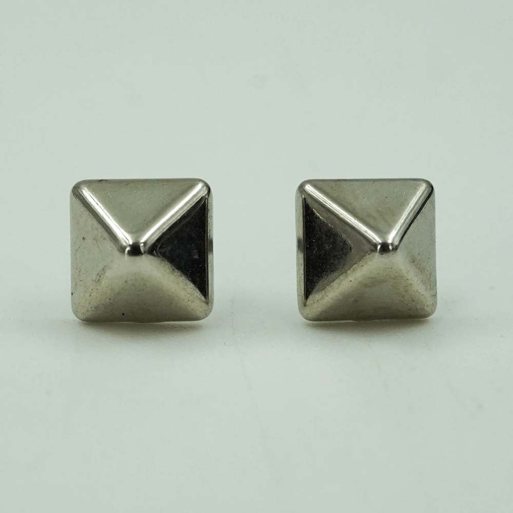 pyramid silver studs