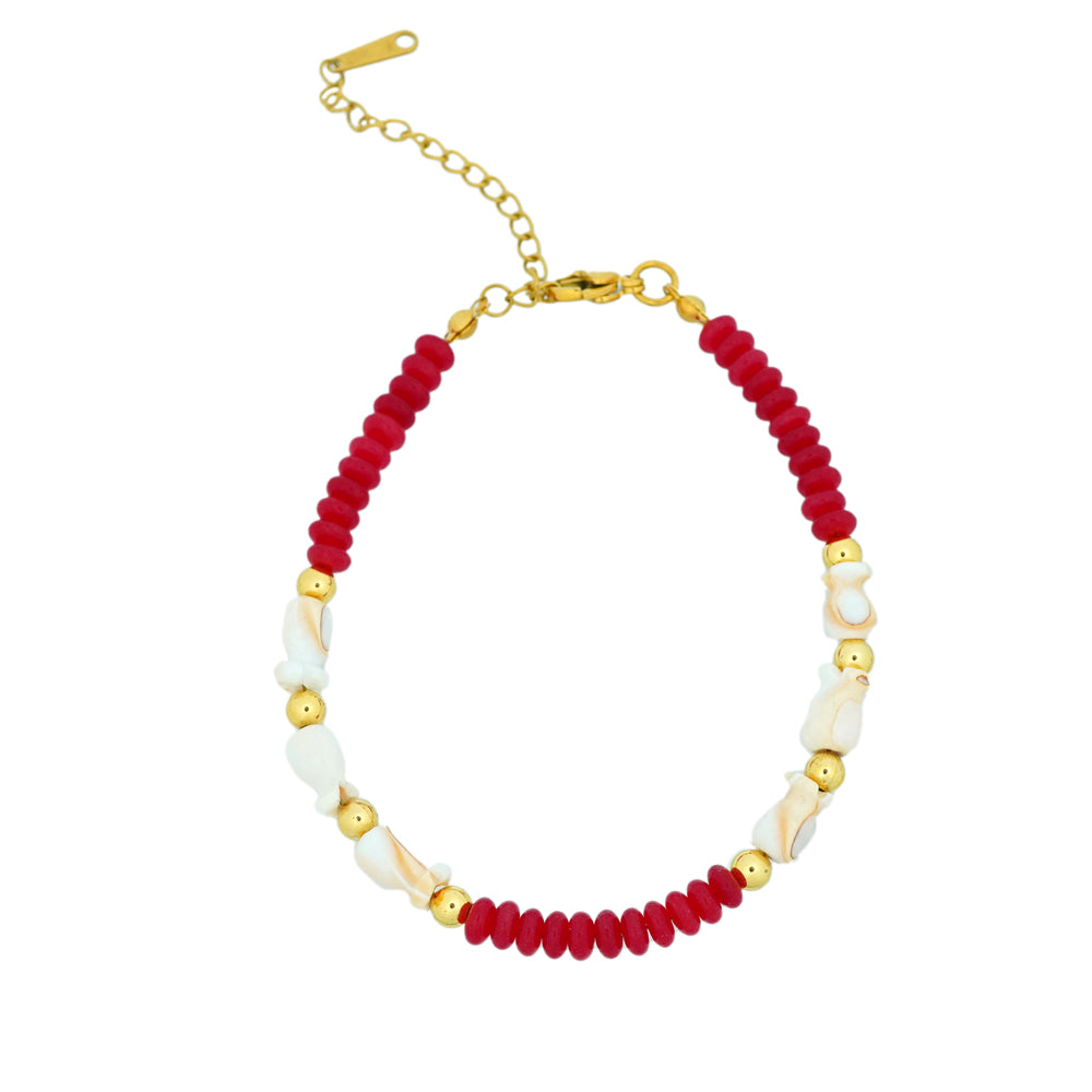 Tilly red stoned bracelet D262