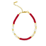 Tilly red stoned bracelet D262