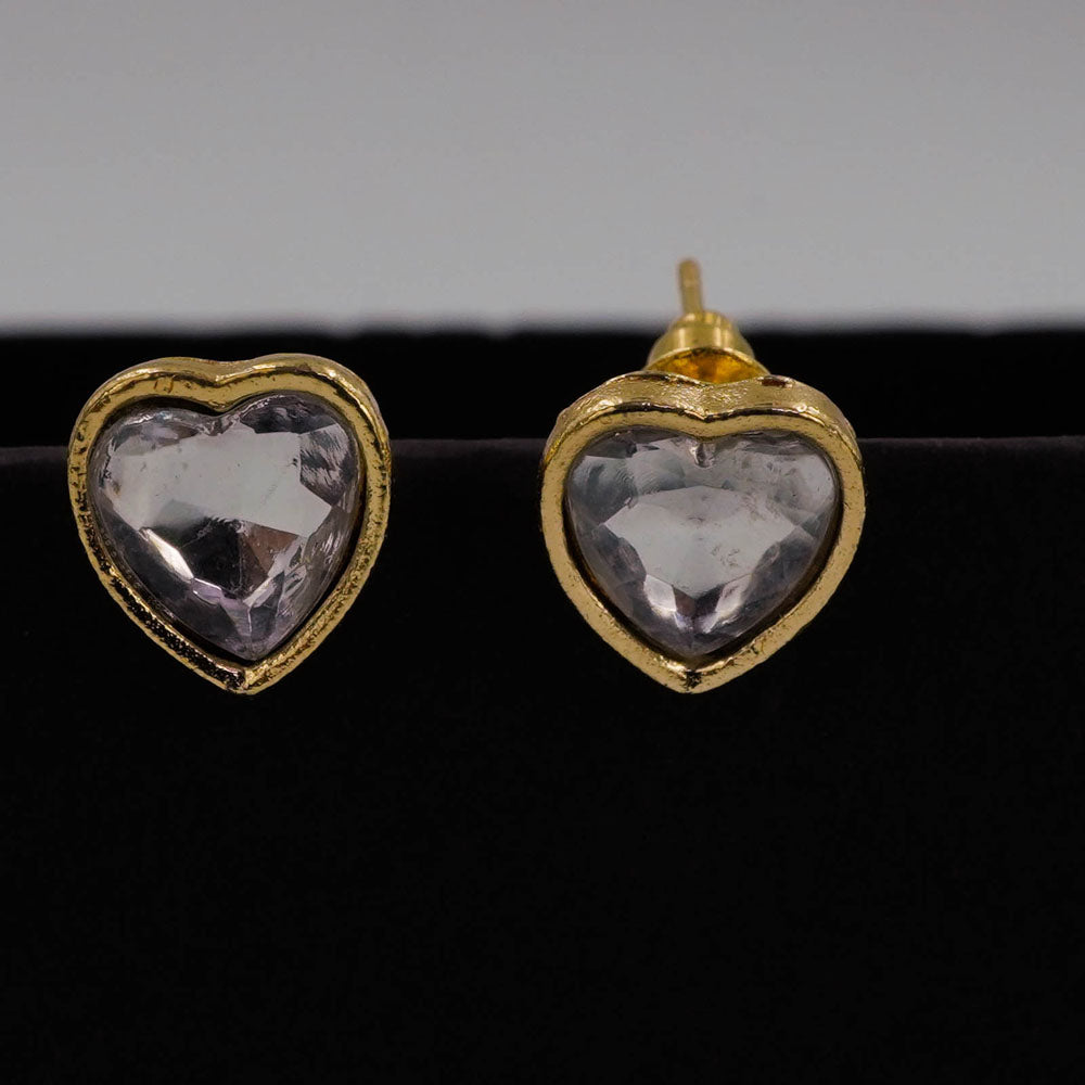 shinny heart studs D762