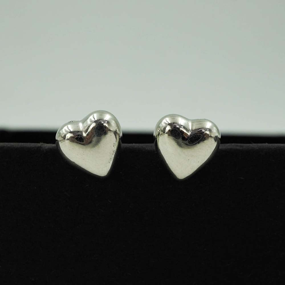 heart shaped silver studs