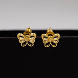 hollow butterly studs D768