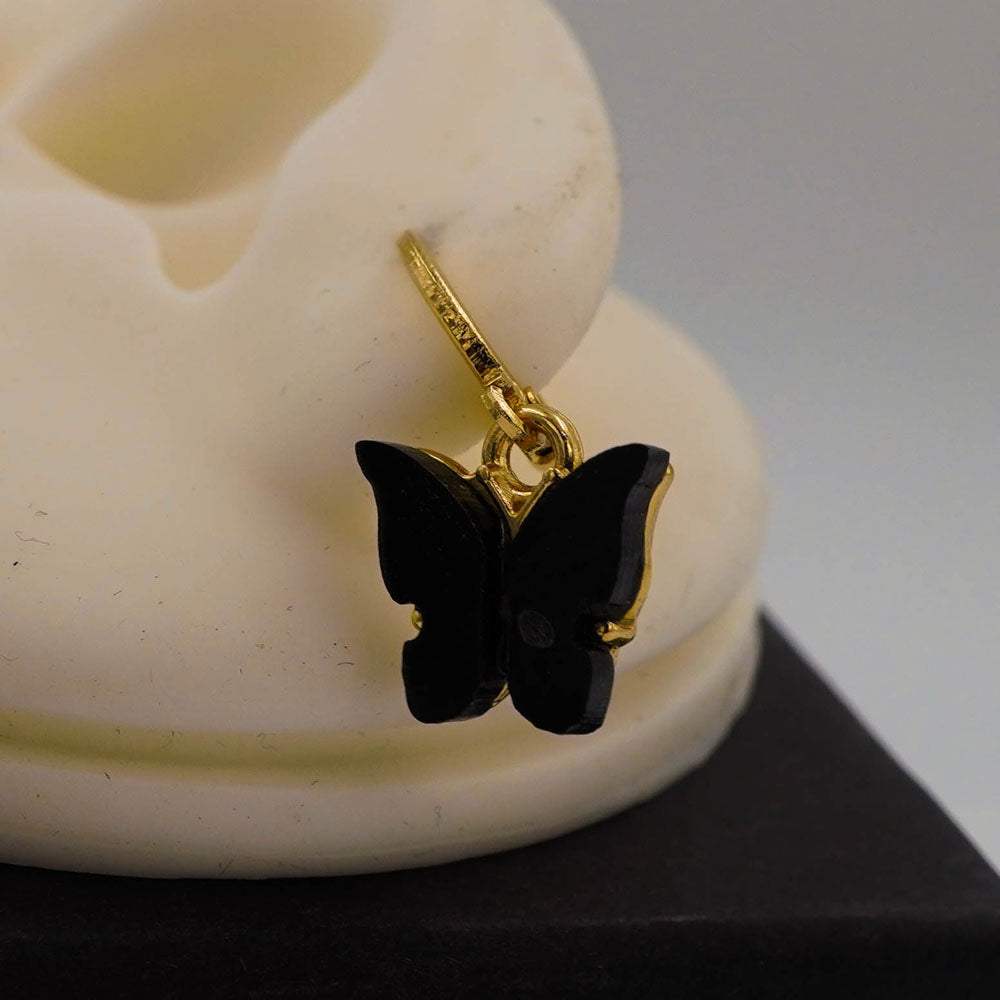 enamel black butterfly earrings