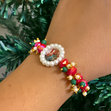Divine Blessings Guru Ji Pearl & Faceted Rose Quartz Swaroop Bracelet