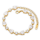 Gold-Plated Teardrop and Round Cubic Zirconia Eternal Sparkle Bracelet