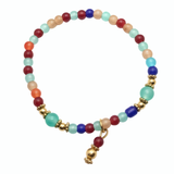 Bohemian Multicolored Gemstone Beaded Stretch Bracelet