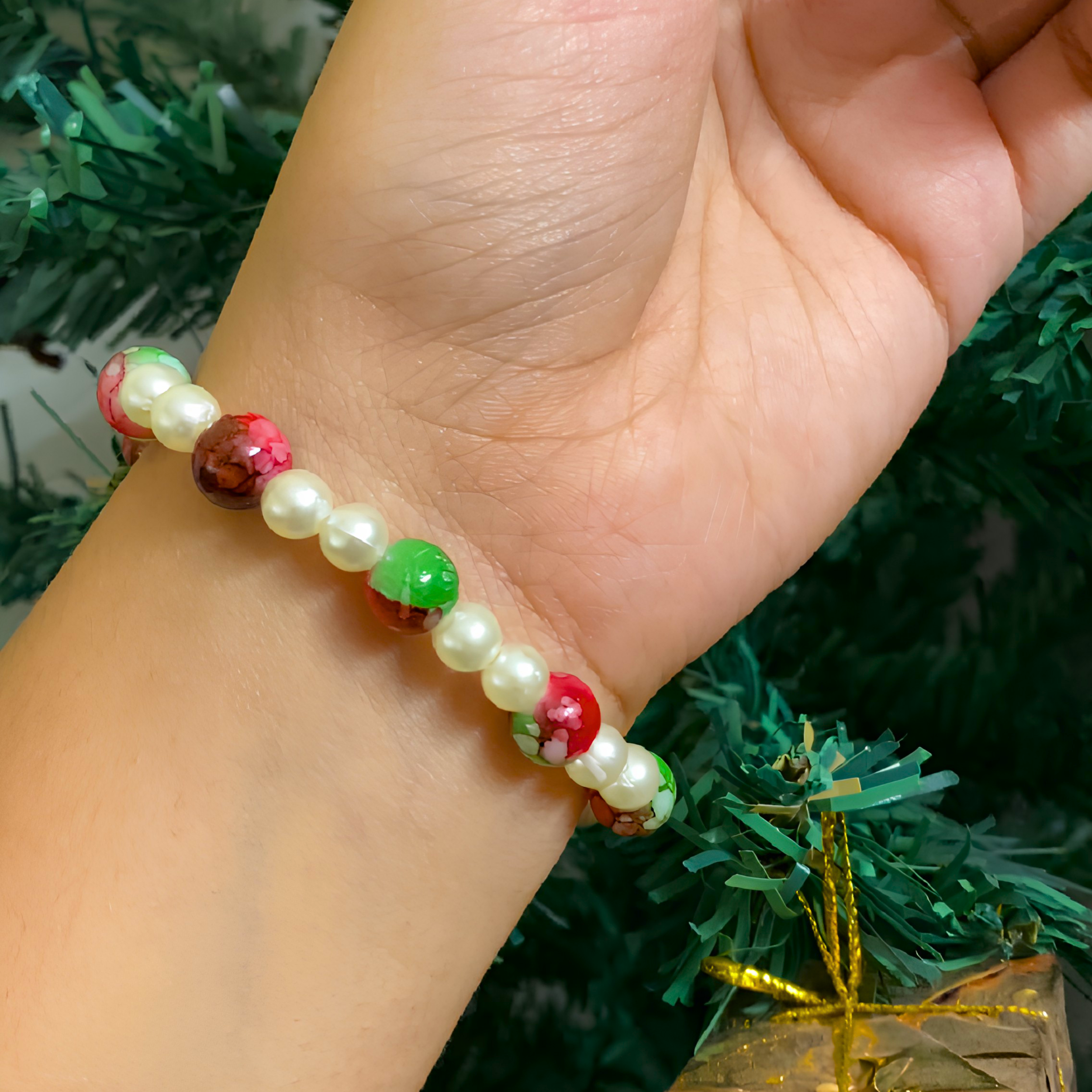 Pearl and Mixed Stone Divine Portrait Bracelet - A Spiritual Token