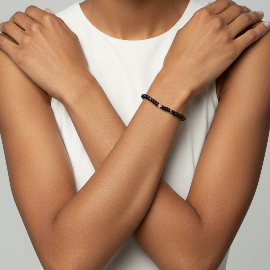 black bead bracelet