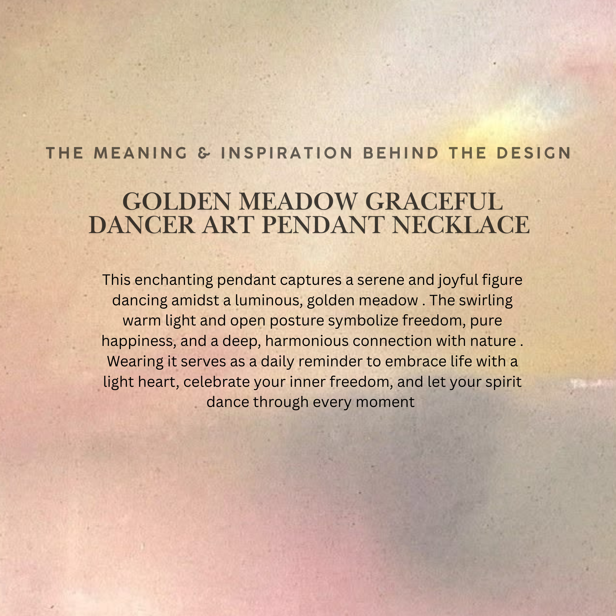 Golden Meadow Graceful Dancer Art Pendant Necklace