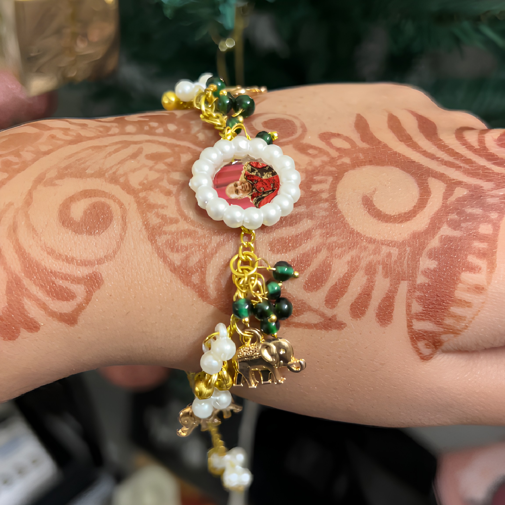 Sacred Harmony: Handcrafted Gold-Tone Spiritual Charm Bracelet