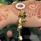 Sacred Harmony: Handcrafted Gold-Tone Spiritual Charm Bracelet